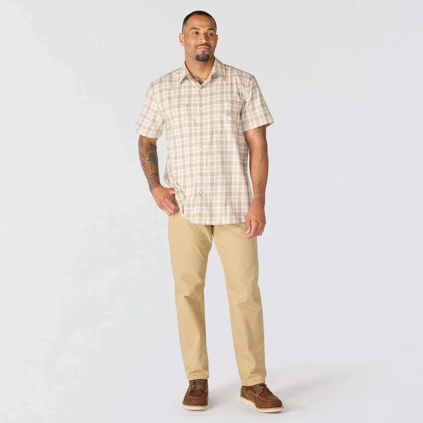 Camisa de cuadros de manguitos cortos y corte holgado «Bozeman» para hombre