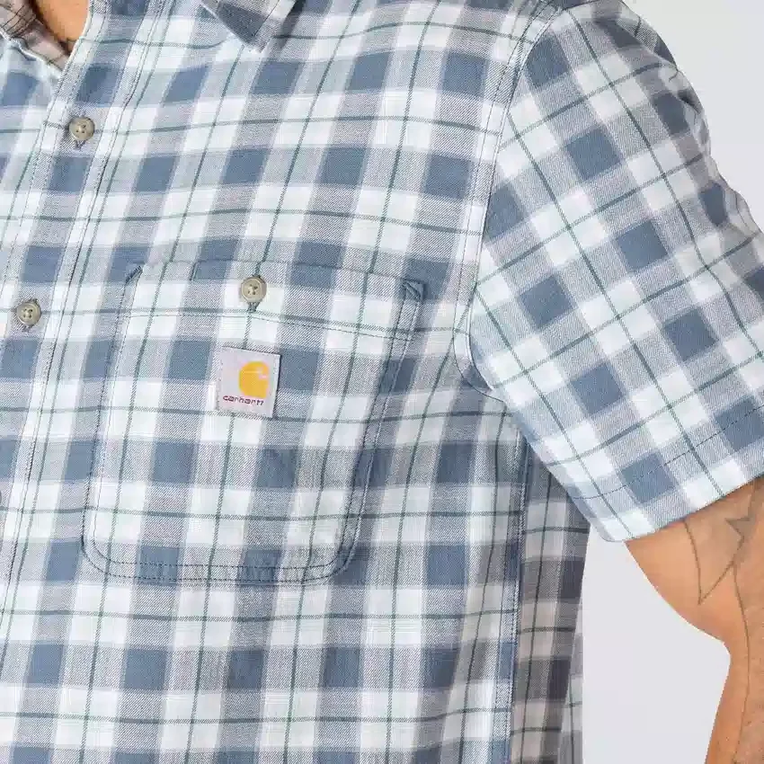 Camisa de cuadros de manguitos cortos y corte holgado «Bozeman» para hombre