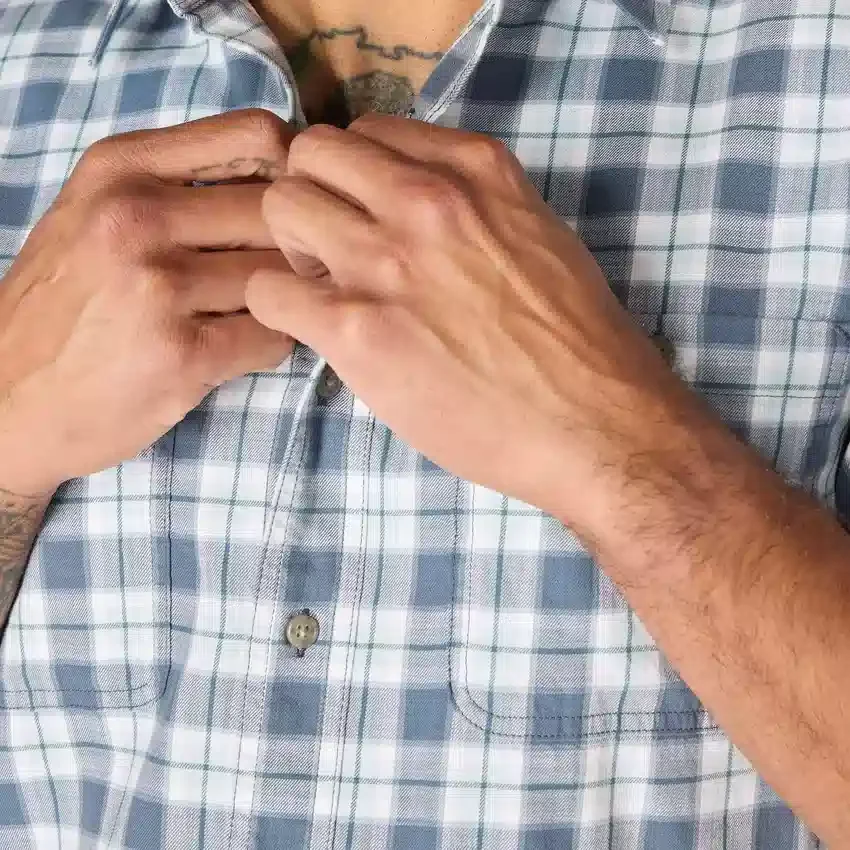 Camisa de cuadros de manguitos cortos y corte holgado «Bozeman» para hombre