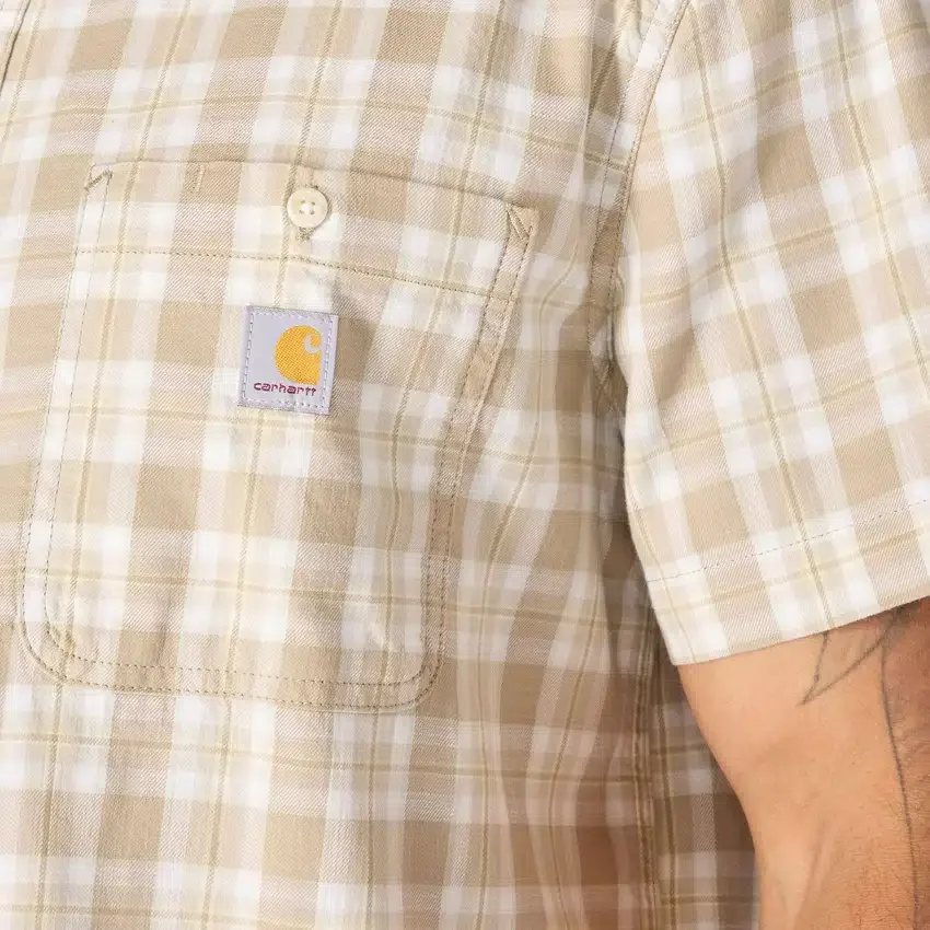 Camisa de cuadros de manguitos cortos y corte holgado «Bozeman» para hombre