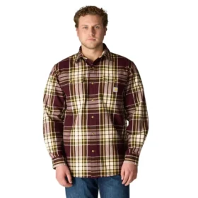 Camisa de franela a cuadros de manguitos largos, de corte holgado y tejido grueso