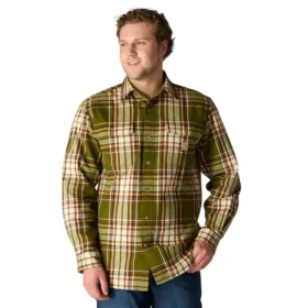 Camisa de franela a cuadros de manguitos largos, de corte holgado y tejido grueso