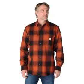 Camisa de franela a cuadros de manguitos largos, de corte holgado y tejido grueso