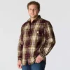 Camisa de franela a cuadros de manguitos largos, de corte holgado y tejido grueso