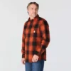 Camisa de franela a cuadros de manguitos largos, de corte holgado y tejido grueso