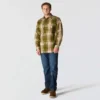 Camisa de franela a cuadros de manguitos largos, de corte holgado y tejido grueso