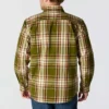Camisa de franela a cuadros de manguitos largos, de corte holgado y tejido grueso