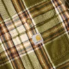 Camisa de franela a cuadros de manguitos largos, de corte holgado y tejido grueso