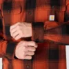 Camisa de franela a cuadros de manguitos largos, de corte holgado y tejido grueso