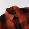 Camisa de franela a cuadros de manguitos largos, de corte holgado y tejido grueso