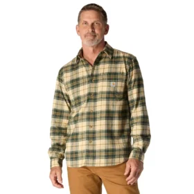 Camisa de franela a cuadros de manguitos largos, de peso medio y corte holgado Rugged Flex™