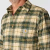 Camisa de franela a cuadros de manguitos largos, de peso medio y corte holgado Rugged Flex™