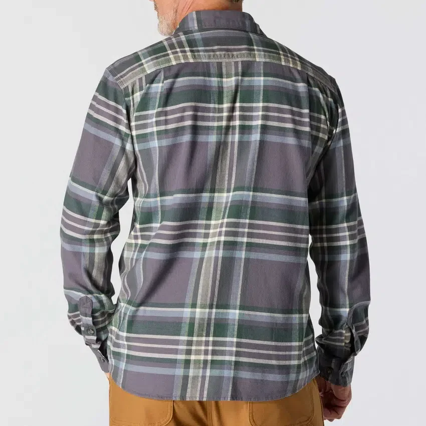 Camisa de franela a cuadros de manguitos largos, de peso medio y corte holgado Rugged Flex™