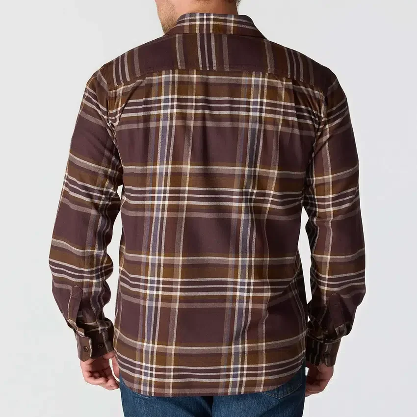 Camisa de franela a cuadros de manguitos largos, de peso medio y corte holgado Rugged Flex™