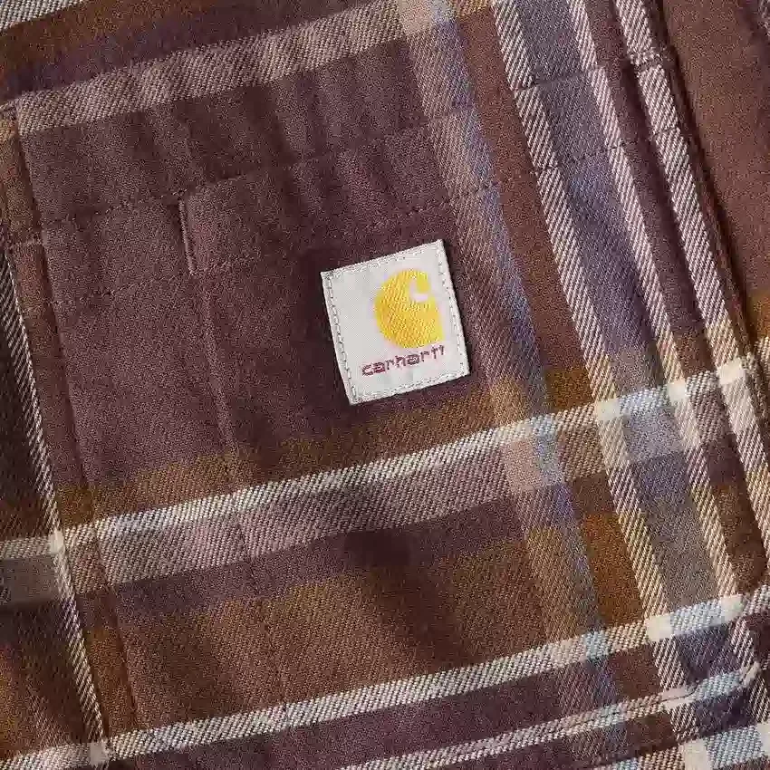 Camisa de franela a cuadros de manguitos largos, de peso medio y corte holgado Rugged Flex™