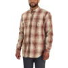 Camisa de hombre de sarga a cuadros, corte holgado y manguitos largos - Camisas ignífugas
