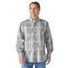 Camisa de hombre de sarga a cuadros, corte holgado y manguitos largos - Camisas ignífugas