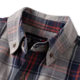 Camisa de hombre de sarga a cuadros, corte holgado y manguitos largos – Camisas ignífugas