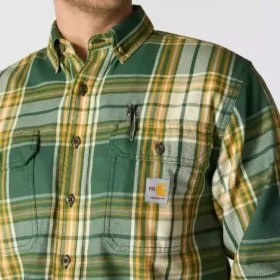 Camisa de hombre de sarga a cuadros, corte holgado y manguitos largos – Camisas ignífugas