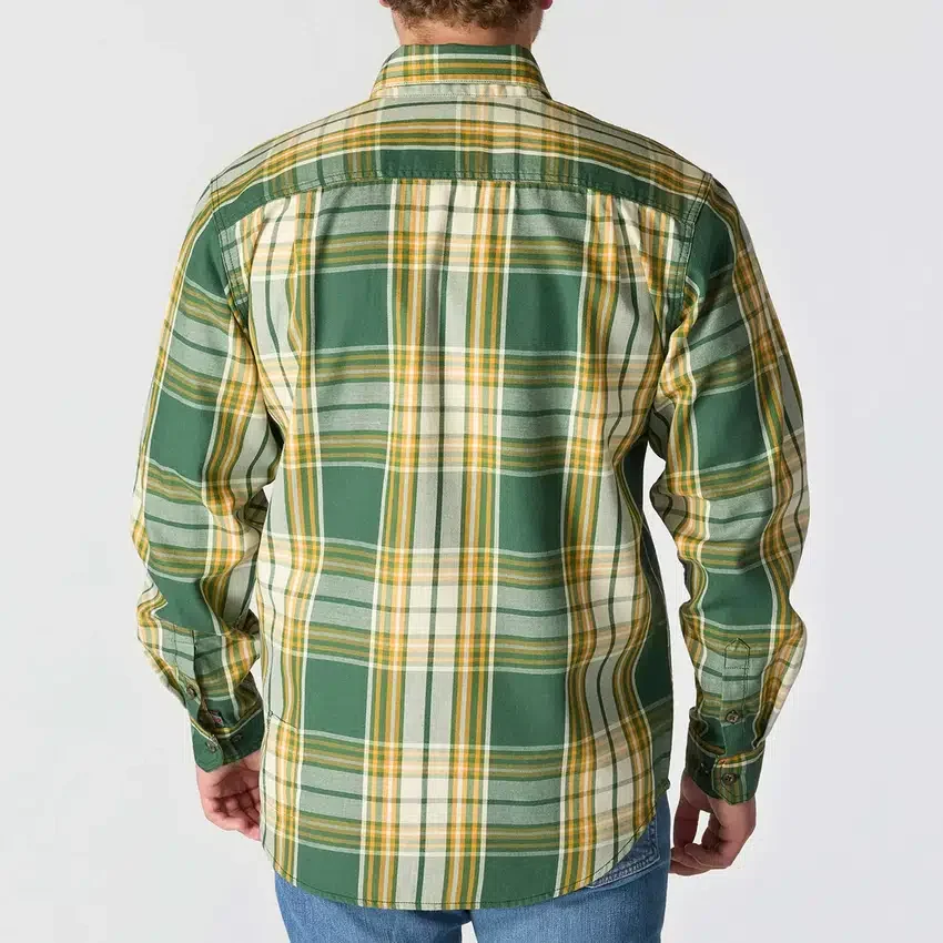 Camisa de hombre de sarga a cuadros, corte holgado y manguitos largos - Camisas ignífugas