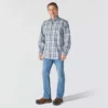 Camisa de hombre de sarga a cuadros, corte holgado y manguitos largos - Camisas ignífugas