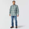 Camisa de hombre de sarga a cuadros, corte holgado y manguitos largos - Camisas ignífugas