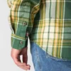 Camisa de hombre de sarga a cuadros, corte holgado y manguitos largos - Camisas ignífugas