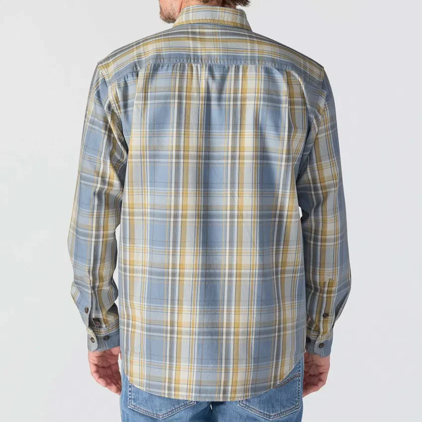 Camisa de hombre de sarga a cuadros, corte holgado y manguitos largos - Camisas ignífugas