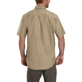 Camisa de lona de manguitos cortos de corte holgado Windham para hombre