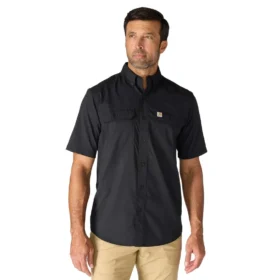Camisa de manguitos cortos de chambray Force Sun Defender™ para hombre, corte holgado - Camisas con protección solar