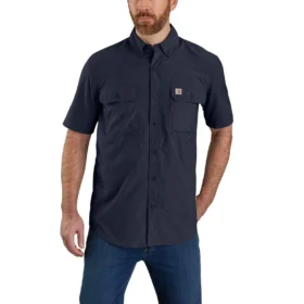 Camisa de manguitos cortos de chambray Force Sun Defender™ para hombre, corte holgado - Camisas con protección solar
