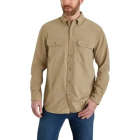 Camisa de manguitos largos de chambray Force Sun Defender™ para hombre, corte holgado - Camisas con protección solar