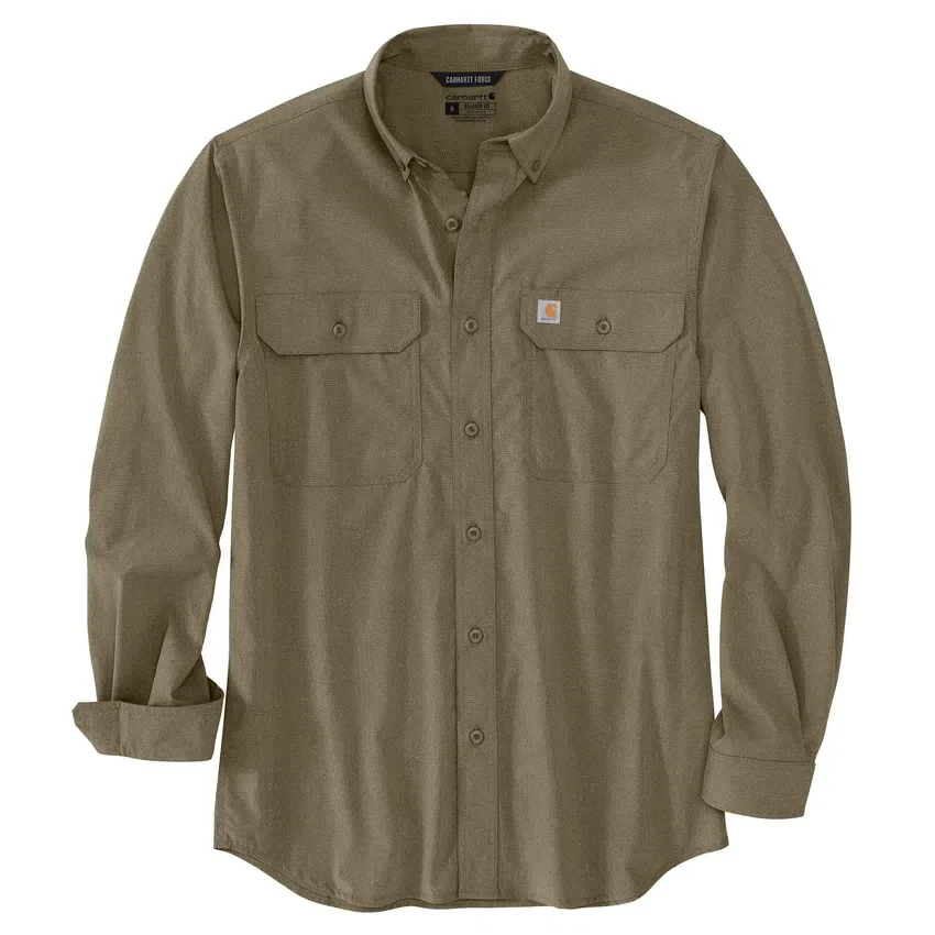 Camisa de manguitos largos de chambray Force Sun Defender™ para hombre, corte holgado - Camisas con protección solar