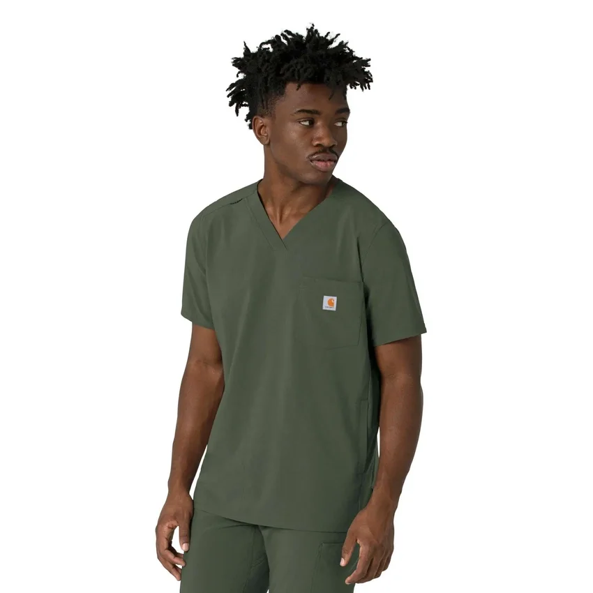 Camisa de trabajo con cuello en V para hombre Force Cross-Flex
