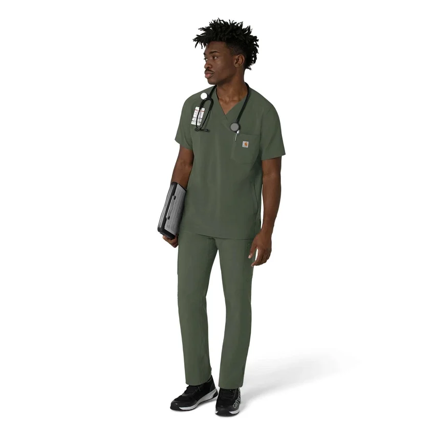 Camisa de trabajo con cuello en V para hombre Force Cross-Flex