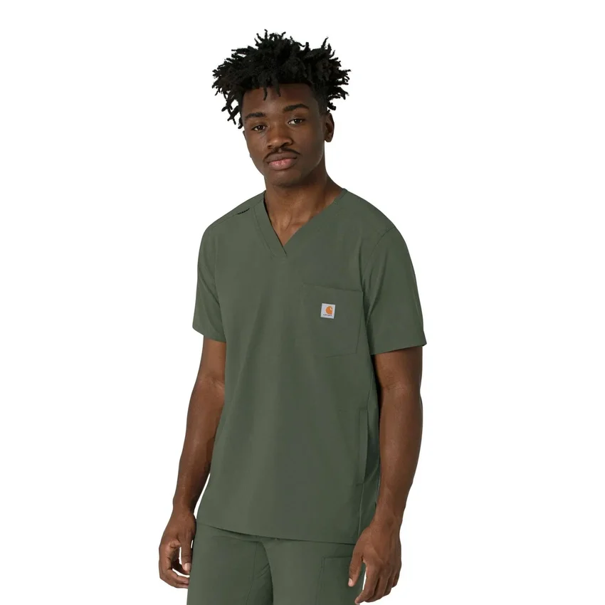 Camisa de trabajo con cuello en V para hombre Force Cross-Flex