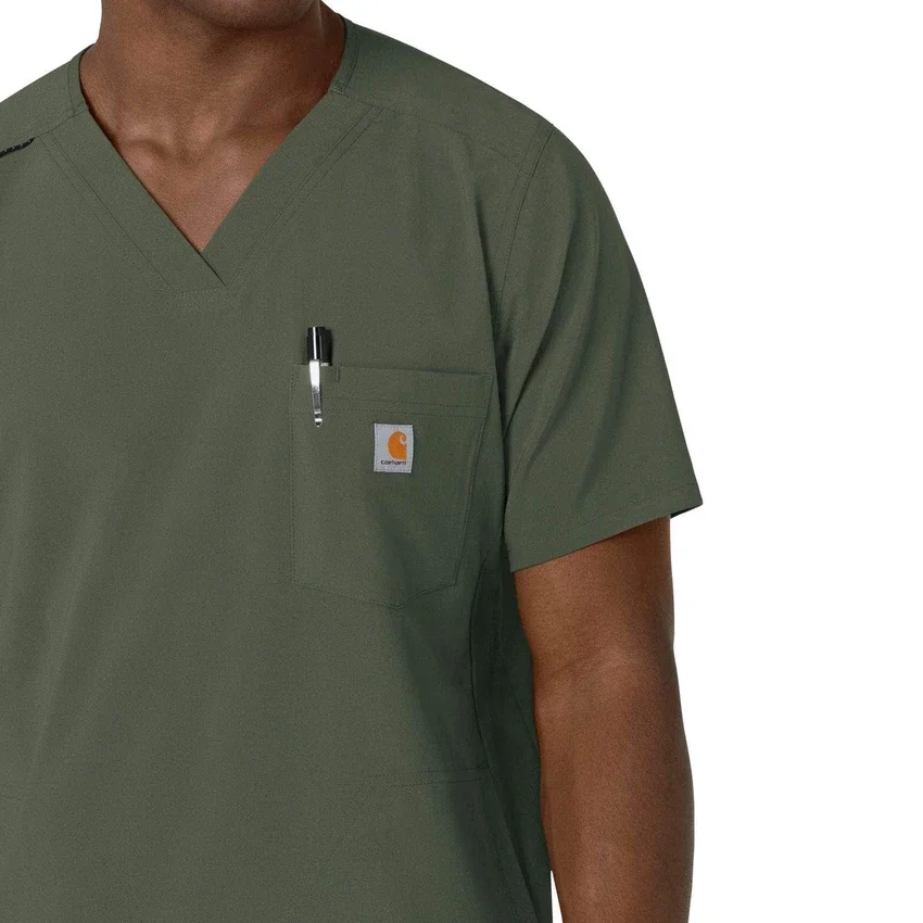 Camisa de trabajo con cuello en V para hombre Force Cross-Flex