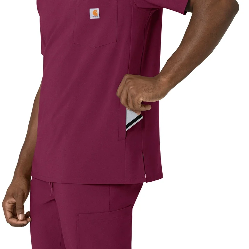 Camisa de trabajo con cuello en V para hombre Force Cross-Flex