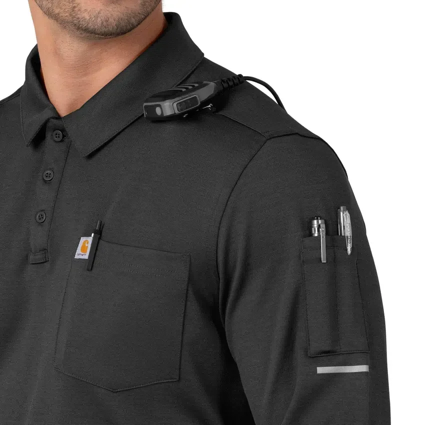 Camisa de trabajo tipo polo de manguitos largos Rugged Flex® Rscu Heavyweight