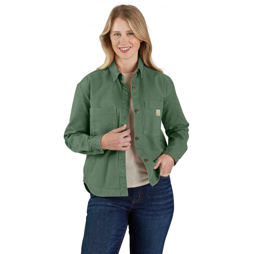 Camisa exterior de lona gruesa de corte holgado Montana Rugged Flex® para mujer
