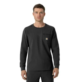 Camisa médica de manguitos largos con cuello redondo Force Cross-Flex