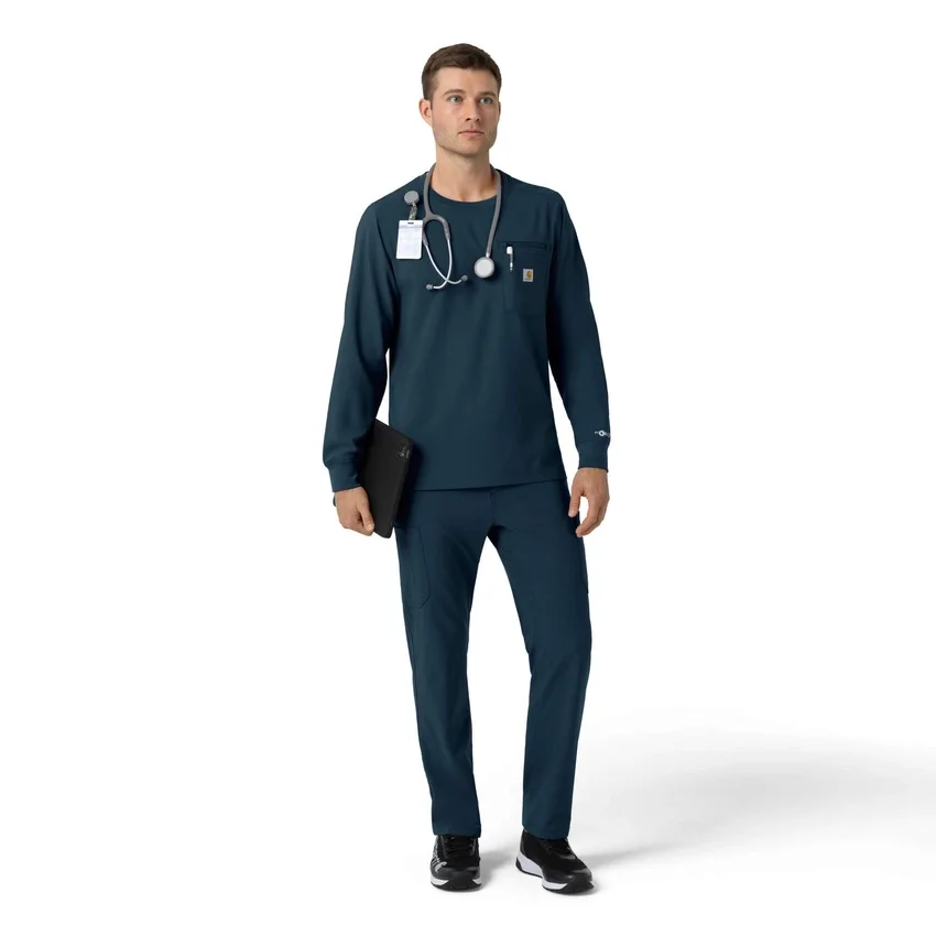 Camisa médica de manguitos largos con cuello redondo Force Cross-Flex