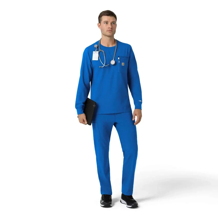 Camisa médica de manguitos largos con cuello redondo Force Cross-Flex