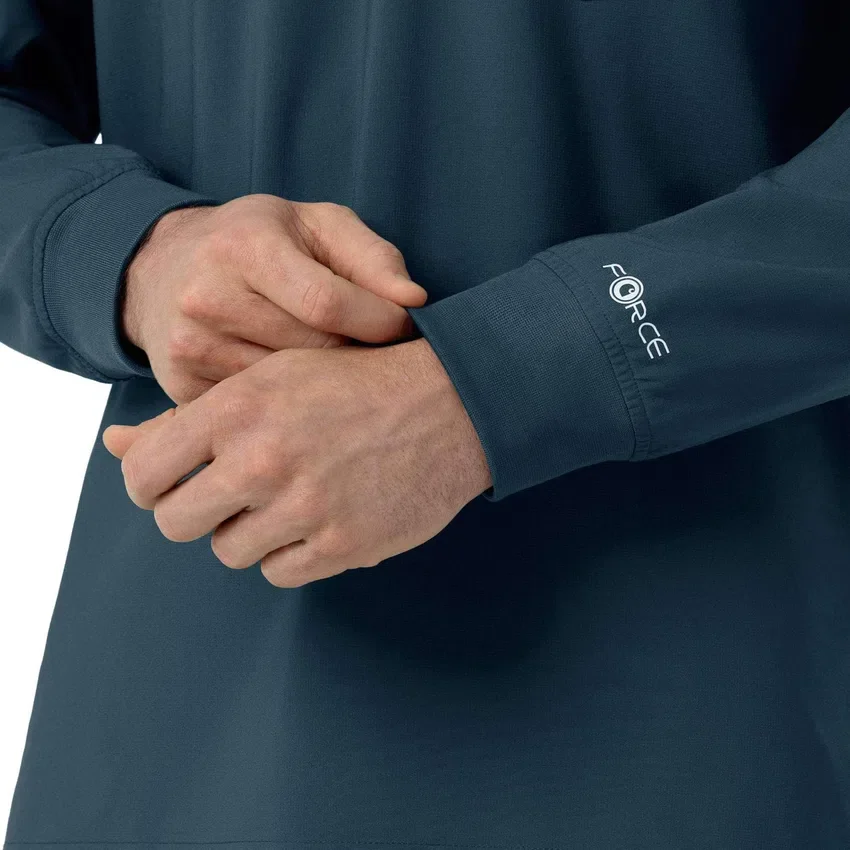 Camisa médica de manguitos largos con cuello redondo Force Cross-Flex