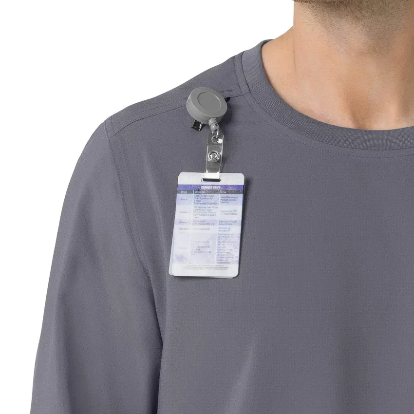 Camisa médica de manguitos largos con cuello redondo Force Cross-Flex