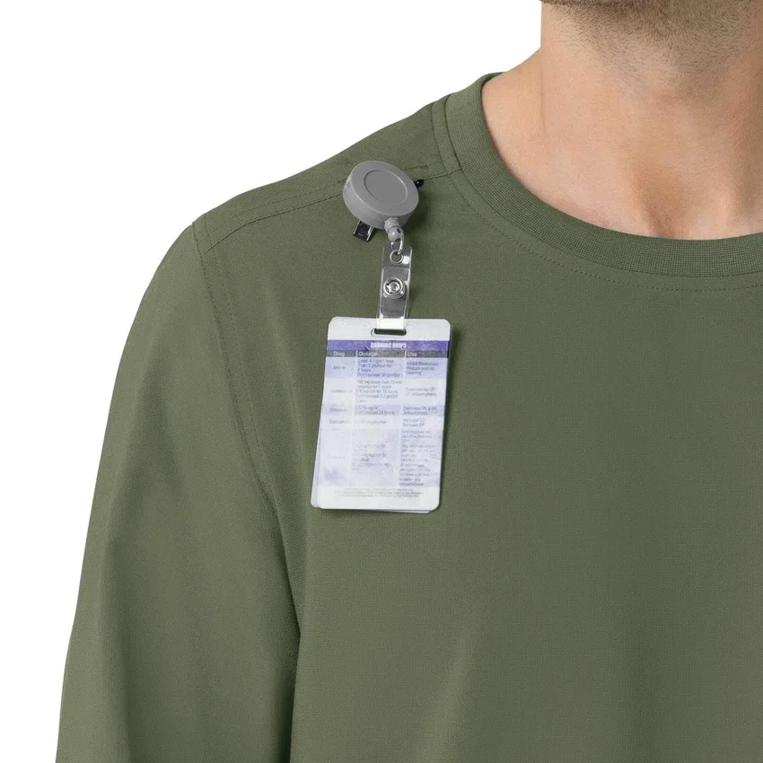 Camisa médica de manguitos largos con cuello redondo Force Cross-Flex