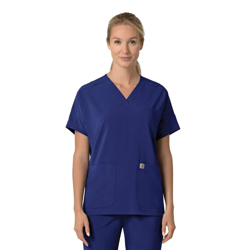 Camisa médica de mujer Force Cross-Flex con cuello en V oversize