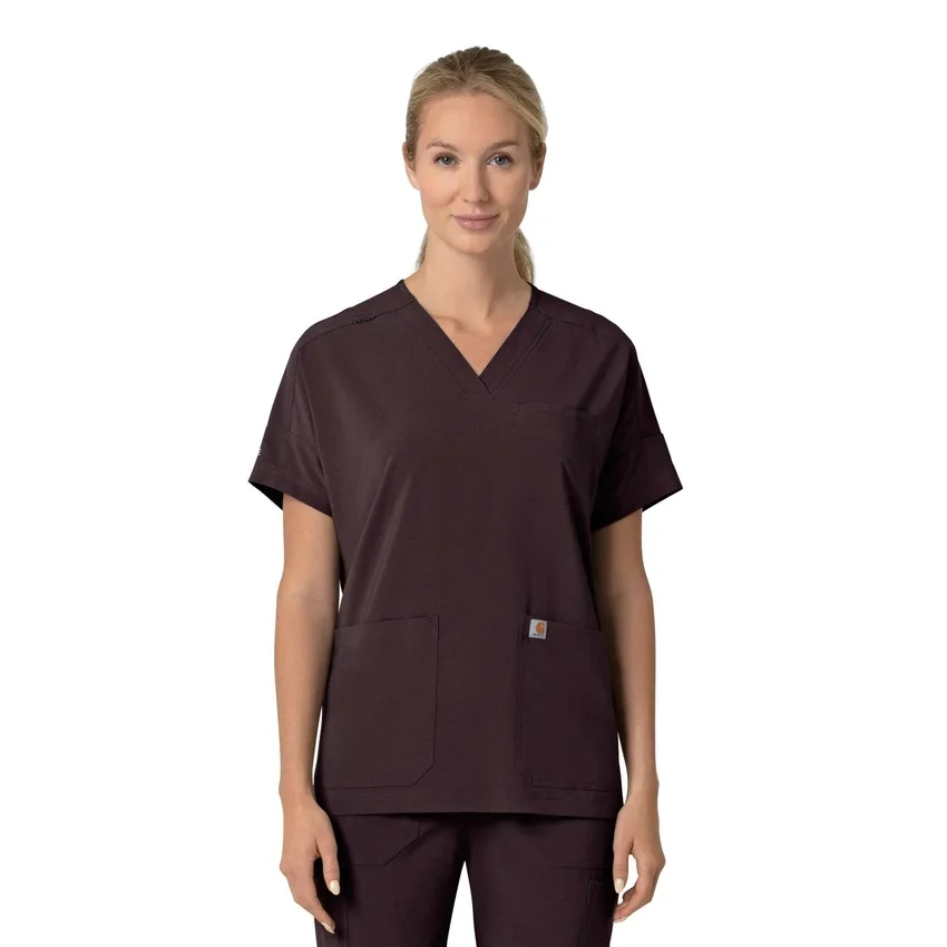 Camisa médica de mujer Force Cross-Flex con cuello en V oversize