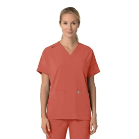 Camisa médica de mujer Force Cross-Flex con cuello en V oversize