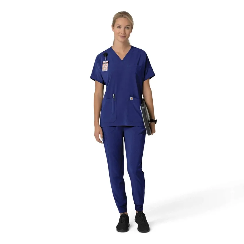 Camisa médica de mujer Force Cross-Flex con cuello en V oversize